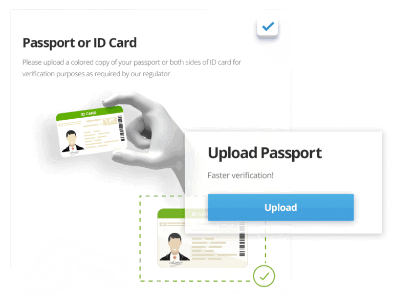 User completing KYC verification on eToro platform
